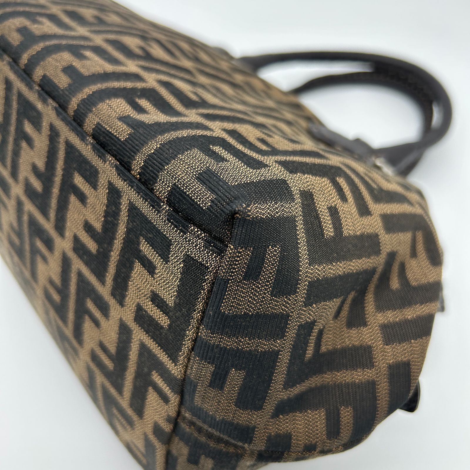 FENDI Shoulder Bag Brown Mamma Roman Leather Zucca Pattern Women From Japan thumbnail 9