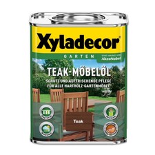 Xyladecor Teak-Möbelöl 0,75 l Teak Außen Hartholz Pflegeöl Restaurieren Garten