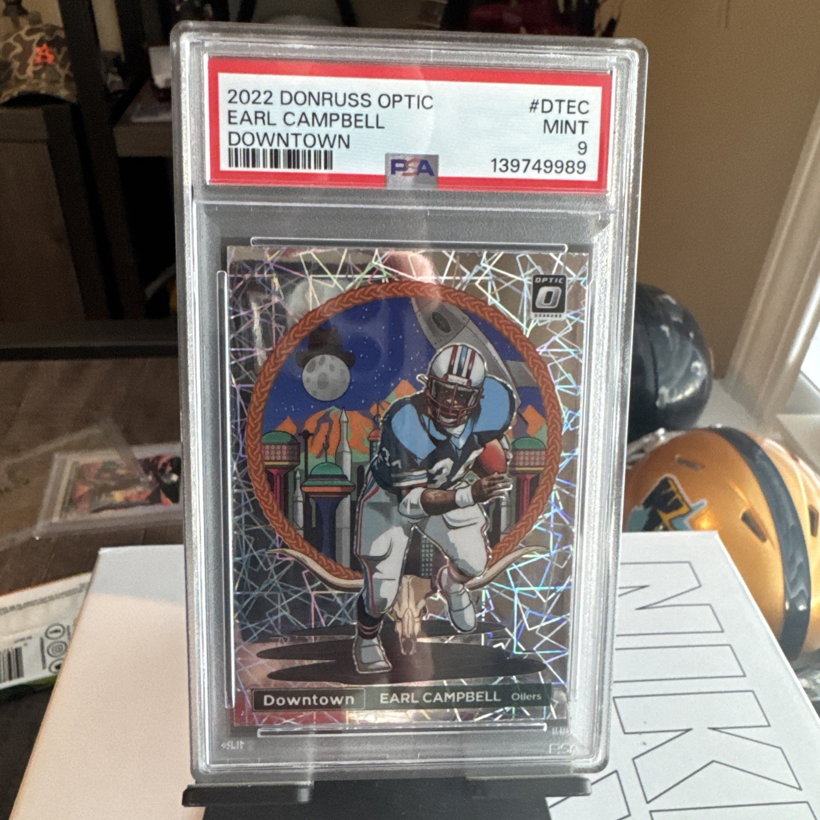 2022 PANINI DONRUSS OPTIC DOWNTOWN EARL CAMPBELL #DTEC OILERS HOF PSA 9 MINT