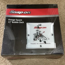 Snap On Tools SSX17P112 Vintage Square 15" Bubble Clock New in Box Sealed