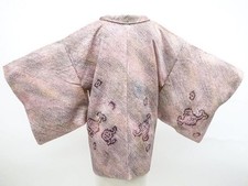 JAPANESE KIMONO HAORI COAT DUSKY PURPLE 73cm 2 ft 5 in PURE SILK AA8168