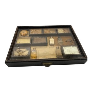 Antique Shadow Box Display Drawer CORN Product Samples From Philadelphia Museum