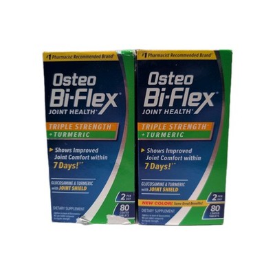 (2)Osteo Bi-Flex Joint Health Triple Strength + Turmeric 80 Tablets Each 12/27+ 