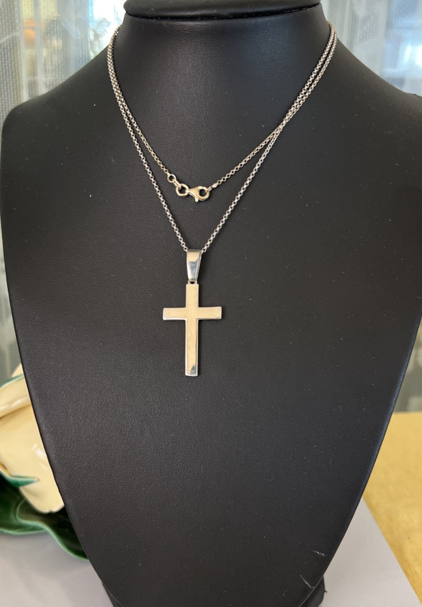 アクセサリー Vintage Italy 925 cross necklace vintage 925 sterling silver cross 24
