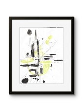 Original Expressionism Modern Bright Abstract Geometric Pop Art 11x14 on Paper