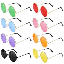 Round Hippie Sunglasses 8 Pairs Circle John 60 's L, Multicolor
