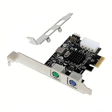 PCI Express 2 Ports PS2 PS/2 for PC Keyboard Mouse Adapter Expansion Card