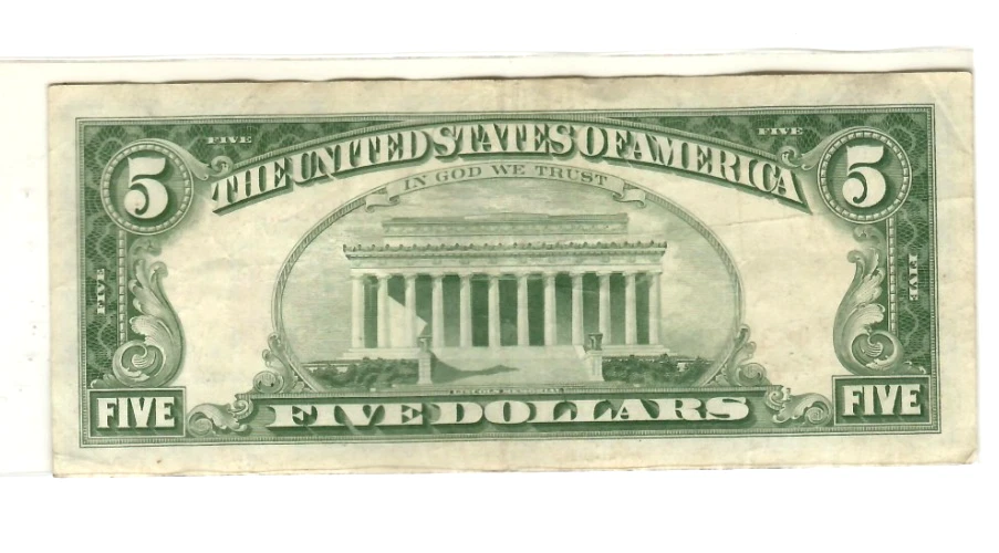 $5 "UNITED STATES NOTE" 1963  (ALTERED)   $5  1963 (YELLOW)  UNITED STATES NOTE - Image 3 of 3