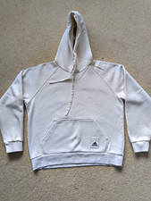 adidas White Pullover Hoodie Logo Pockets Drawstring Men&rsquo;s Regular M