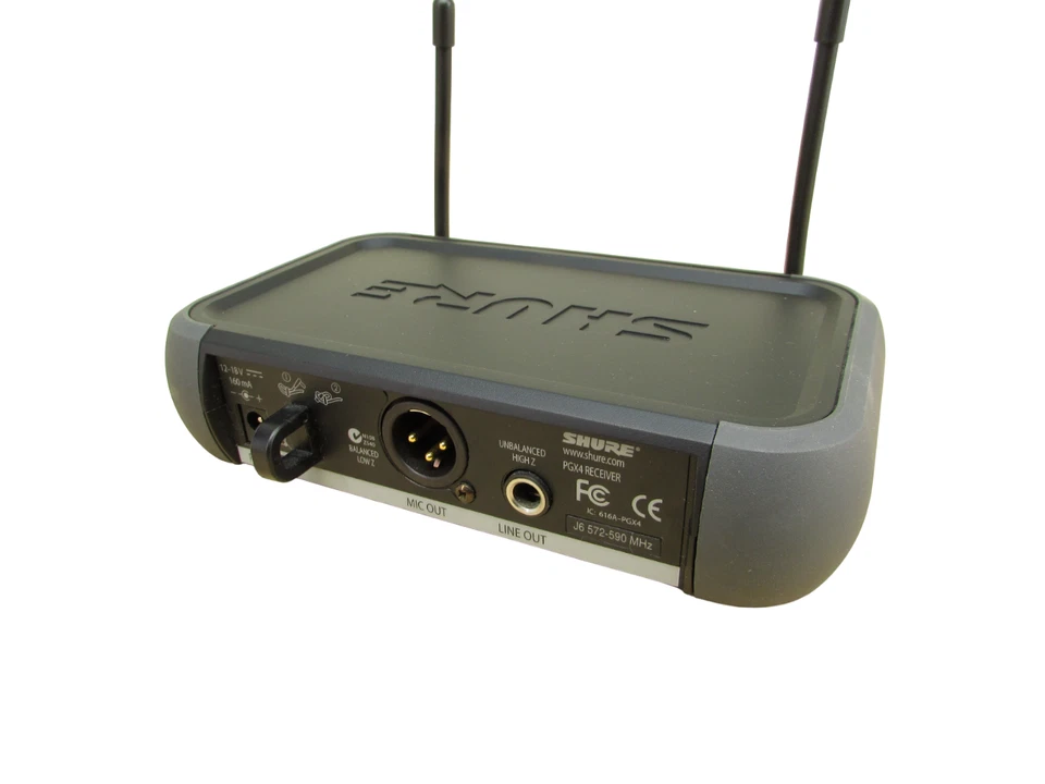 Shure PGX4 J6 572-590 MHz Wireless Microphone Receiver W/ AC Adapter - Image 3 of 4