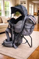 ClevrPlus Urban Backpack Child Carrier Hiking Black  Gray Rain Sun Shade