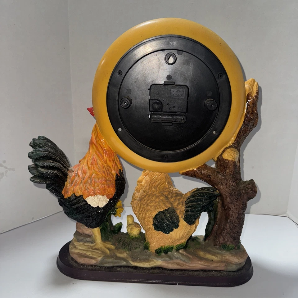 GRAN DETALLE Gallo Gallina y Pollito GRAN RELOJ DE CUARZO Árbol con FLORES Colección de Regalo Foto 2 de 4