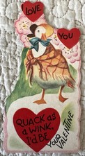 Unused Valentine Girl Duck Quack Love You Win...