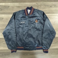Vintage Anheuser Busch Satin Bomber Jacket Mens Large Beer Promo Bar 80s