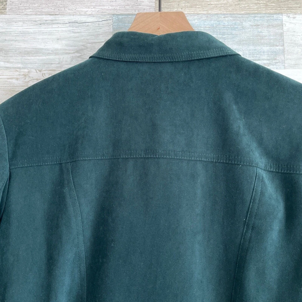 Talbots Vintage 90s Velveteen Shirt Green Button Down Casual Womens Medium - Image 4 of 4