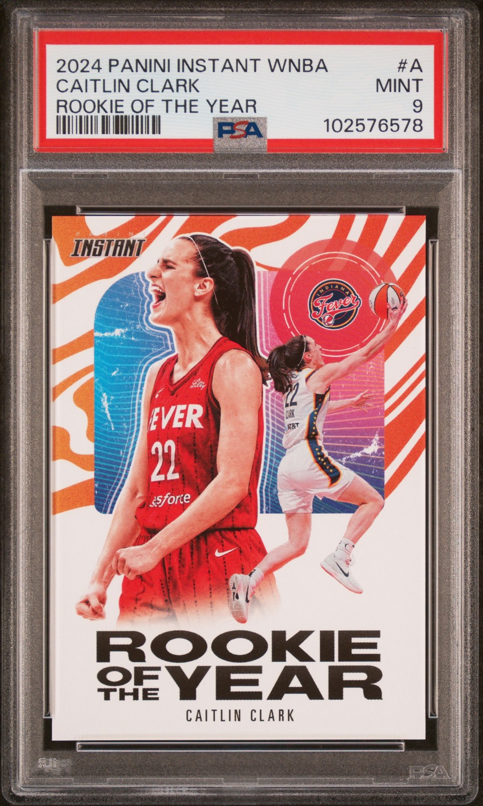 2024 PANINI INSTANT WNBA ROY #A CAITLIN CLARK ROOKIE RC PSA 9