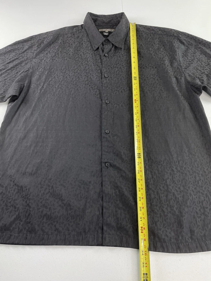 Stacy Adams Long Sleeve Shirt Mens 3XL Black Disco Dress Button Up Night Club - Image 3 of 4