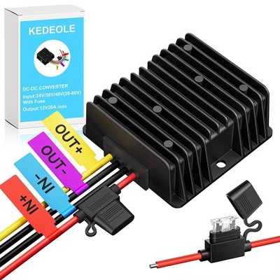 36V 48V to 12V 20A Step Down Converter-Golf Cart Voltage Reducer with... 