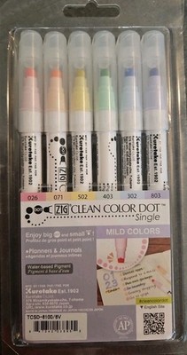  Kuretake CLEAN COLOR DOT Single Mild 6 colors set, Office Product