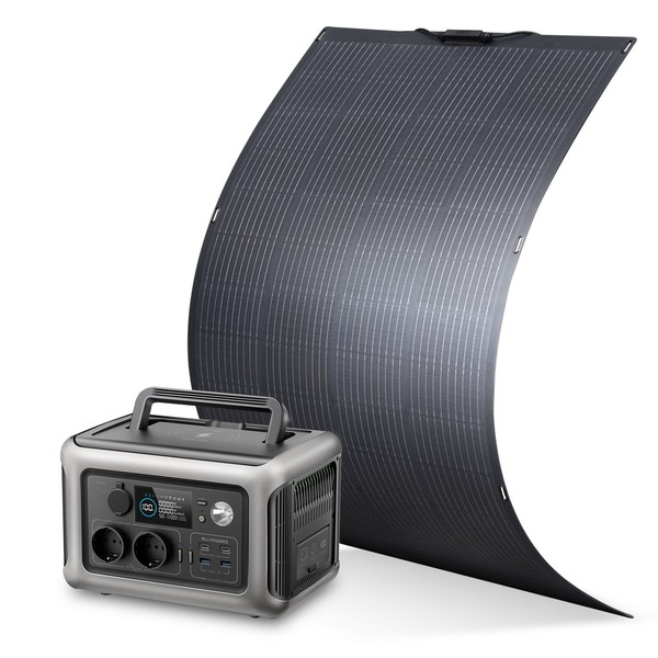 Allpowers R600 Solargenerator 299Wh Lifepo4 Batterie Mit 100W Flexibles Solarpan-image