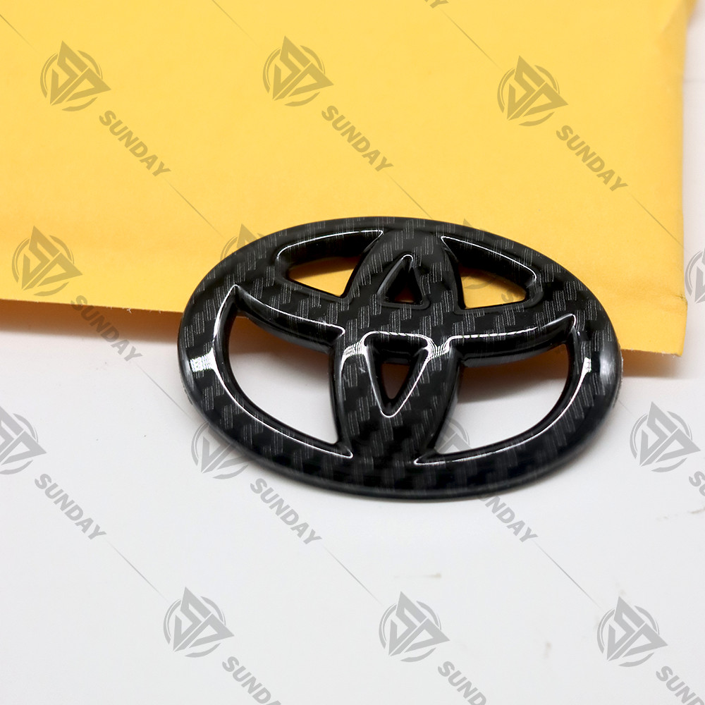 3D Blackout Steering Wheel Emblem Cover Overlay Kit Protector Carbon Fiber Style
