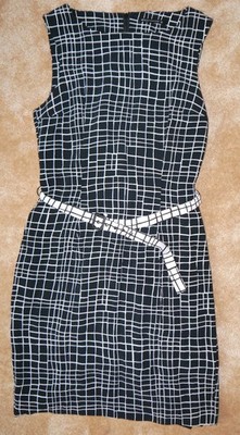 Expresso Damen Kleid Etuikleid ärmellos Schwarz/Weiß Gr. 40 / L