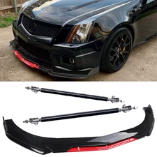 Front Bumper Lip Splitter Lower Spoiler Body Black+Red For Cadillac XTS AT