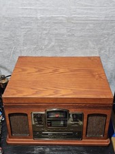 Crosley CR2405C Turntable CD Recorder Cassette Player Radio Wood System