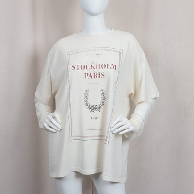 ACNE STUDIOS Layered Print T-shirt Off White | eBay