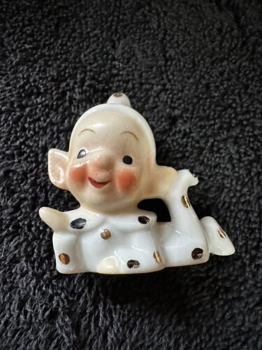 Set Of 4 Vintage 1950s Elf Pixie White Polka Dots Japan - Picture 2 of 6