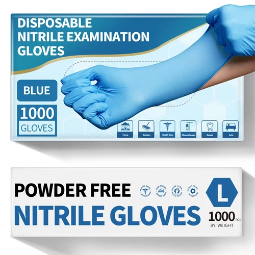 Disposable Nitrile Gloves 4.5 mil Blue Powder-Free Food-Safe Cleaning Exam Glove