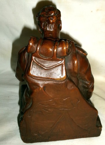 ANTIQUE K.B.W. WOUNDED ARMY SOLDIER BRONZE CLAD MILITARY SWORD SCULPTURE STATUE - Picture 5 of 16