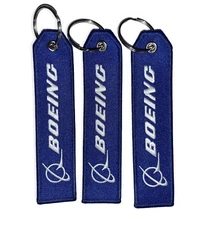 New Set 3 Keychain BOEING LOGO - 130*30mm twill+embroidery logo on both sides