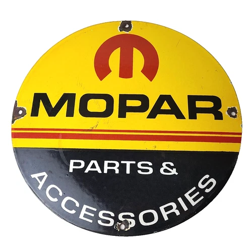 Vintage Mopar Sign - Parts & Accessories Racing Auto Gas Porcelain Sign