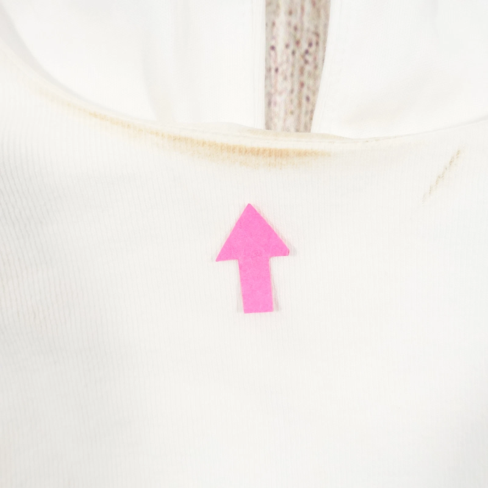 OFF WHITE ABITO TUBINO DONNA INFINITO ROSA OFF BIANCO AVORIO MAGLIA GRANDE DIFETTO