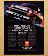 Dodge Shelby Charger Car Automobile - Vintage Print Ad Ephemera Art 1985