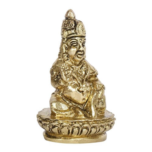 Kuber Statue Brass Lord Kubera Idol Treasure Wealth Prosperity Diwali Puja 2.75" - Picture 3 of 5