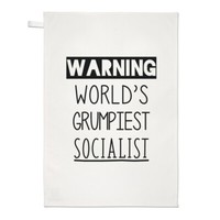 Warnung World's Grumpiest Sozialist Geschirrtuch SpüLlappen Lustig Best