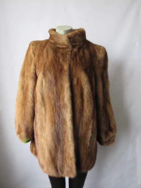 Women s Sz 10 12 Canadian Pastel Mink Fur Coat Jacket MINT SALE