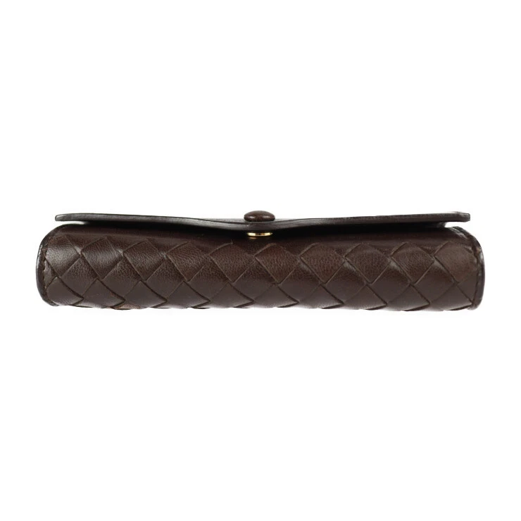 Estuche para llaves BOTTEGAVENETA Intrecciato 120740 cuero marrón oscuro triple llave de 5 anillos Foto 4 de 4