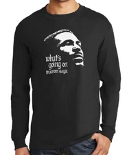 Marvin Gaye Whats Going On Long Sleeve T-Shirt Old School Jazz Music S-3XL Tee