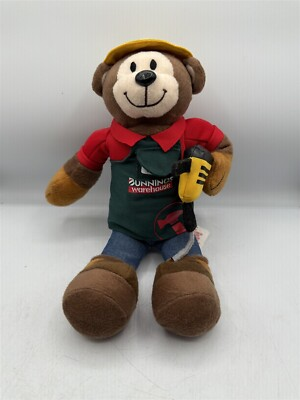 #ad #ad BUNNINGS WAREHOUSE BRIAN COLLECTIBLE PLUSH CARPENTER BEAR TOY $7.77