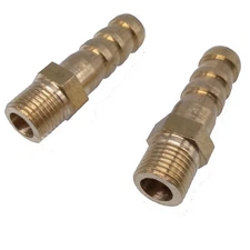 US Stock 2x 1/8" BSP Male Thread 8mm Brass Hose Barb Coupler Fitting Connector