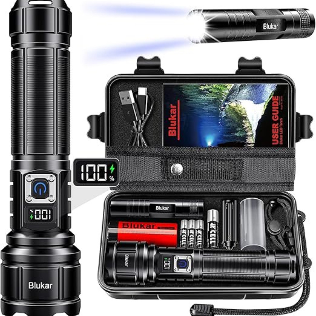 Lampe torche LED ultra puissante rechargeable de 20000 lumens pour camping et randonnée nocturne