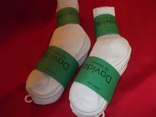 Davido women socks crew made in italy 100% cotton size 6-8 color white 8 pairs