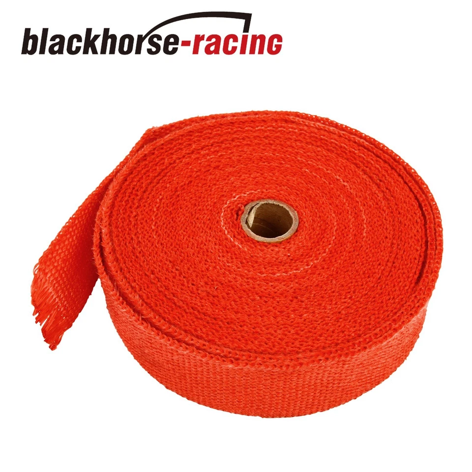 Fita térmica vermelha 2" x 50 pés (15 m) cabeçalho de exaustão fibra de vidro com 10 gravatas de aço - Imagem 4 de 4