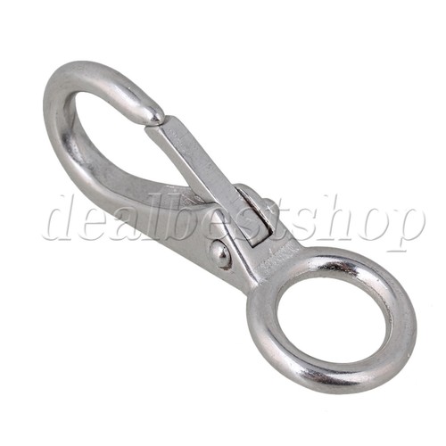 5Pcs 304 Stainless Steel Spring Loaded Marine Fixed Eye Boat Snap Hook 0# Silver - Picture 8 of 9