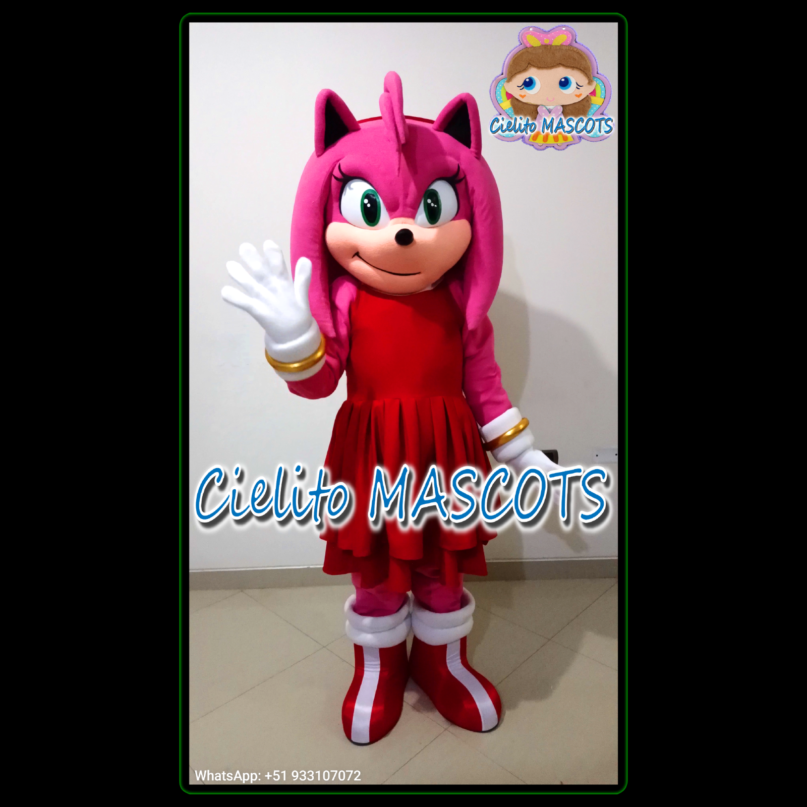 AMY ROSE of sonic Mascot Costume cosplay botarga halloween cartoon
