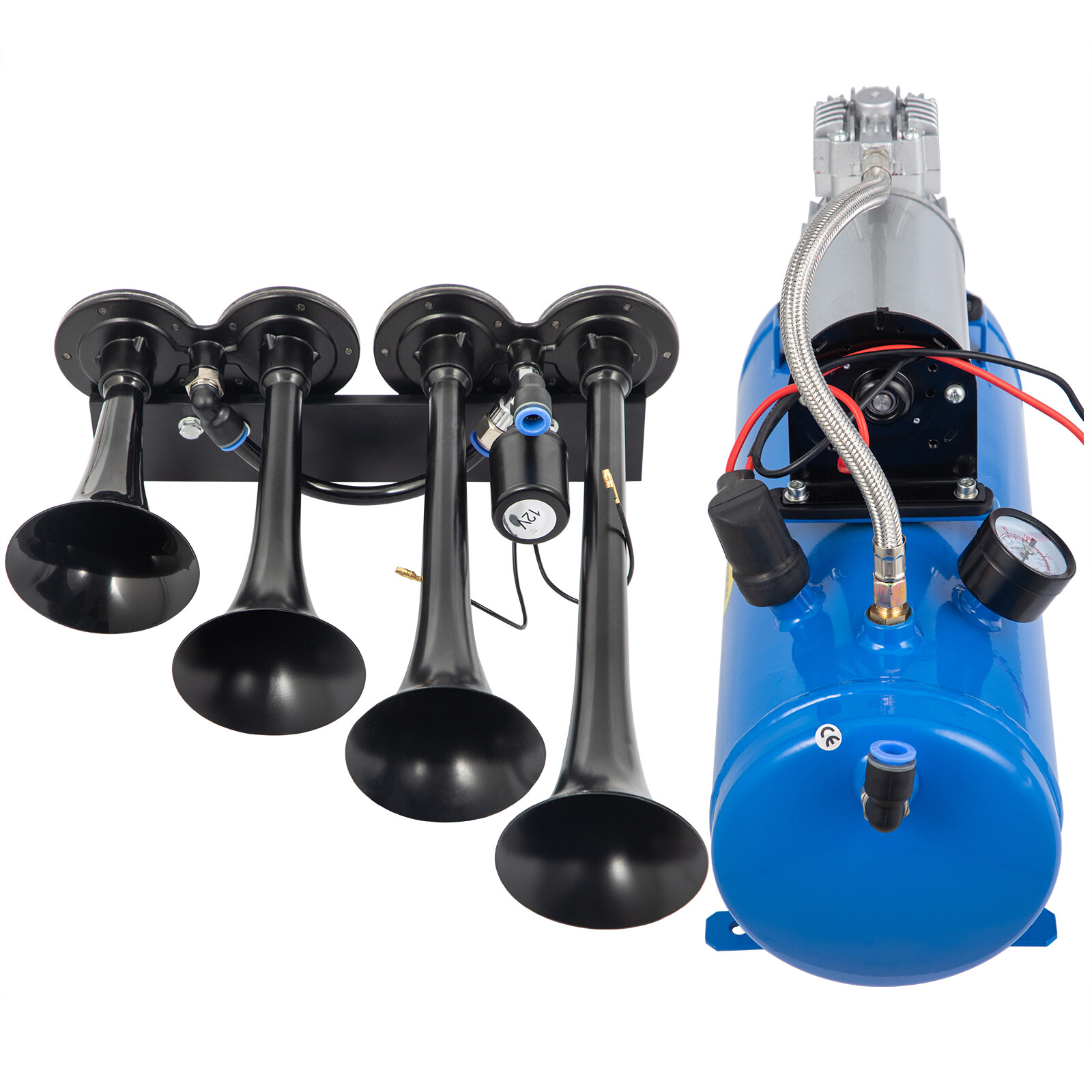 VEVOR Air Horn Truck Train Horns Kit 12 Volt w/6L Air Compressor 4
