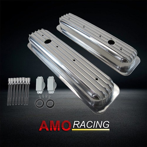 Aluminum Valve Covers For Chevy 305/350 Small Block (Vortec, TBI) - Center Bolt Style, Silver (Factory 2nds)
